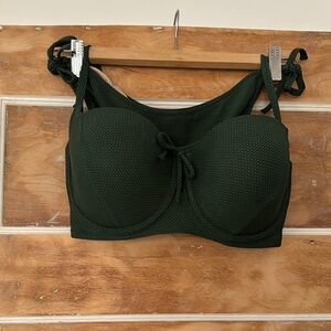 Dark Green Textured Women's Bralette